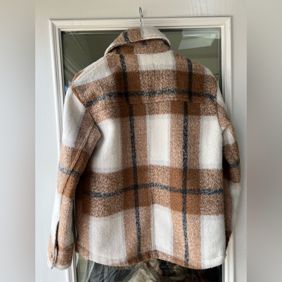 Avec Les Filles Brown and White Plaid Jacket - Picture 3 of 9